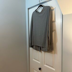 Xersion Gray Twist Back Long Sleeve Active Top PXL Plus Size